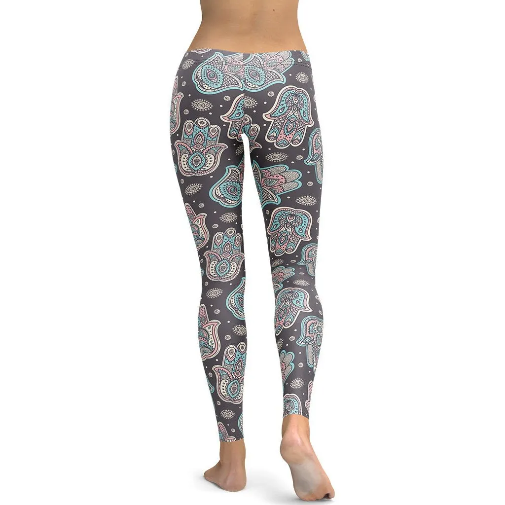 Hand Drawn Hamsa Leggings