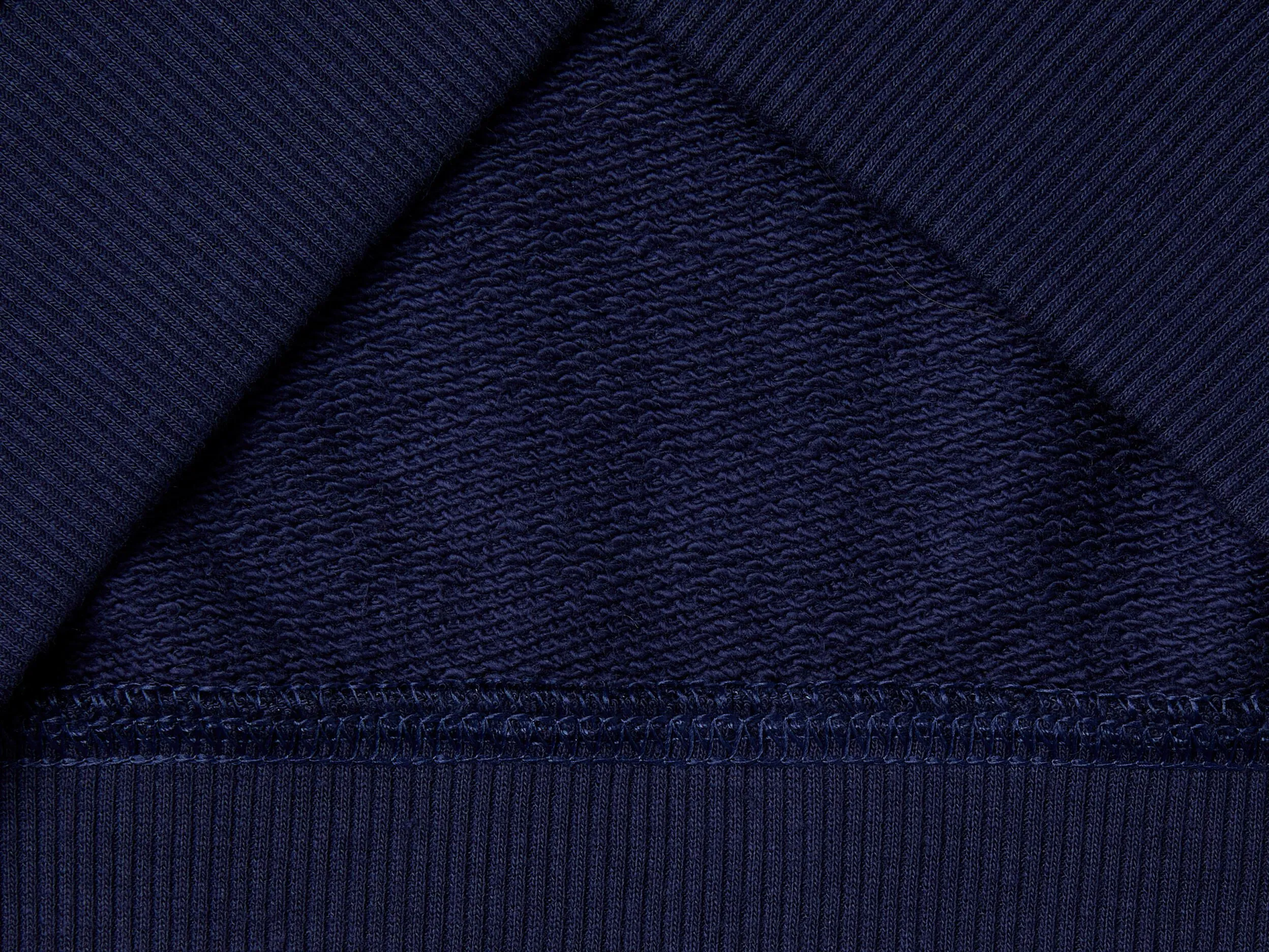 Hoodie with zip and embroidered logo - Dark Blue | Benetton