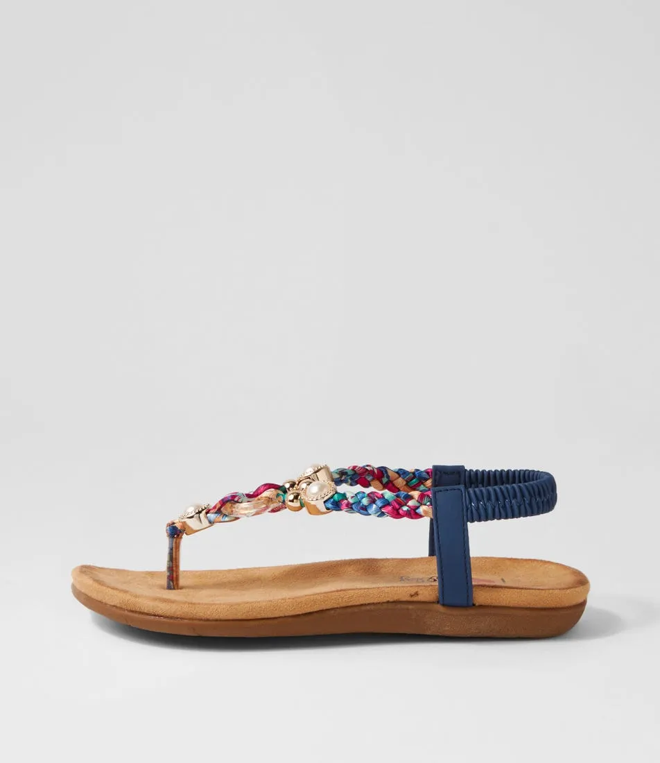 I LOVE BILLY Faller Dark Blue Multi Sandals