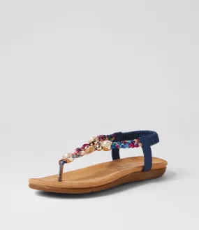 I LOVE BILLY Faller Dark Blue Multi Sandals