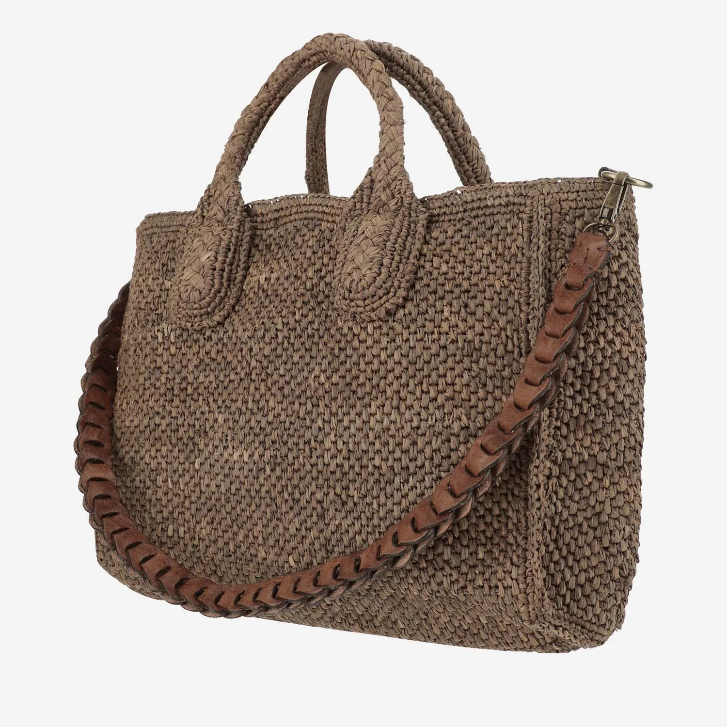 Ibeliv    Ibeliv Raffia Bag With Leather Details