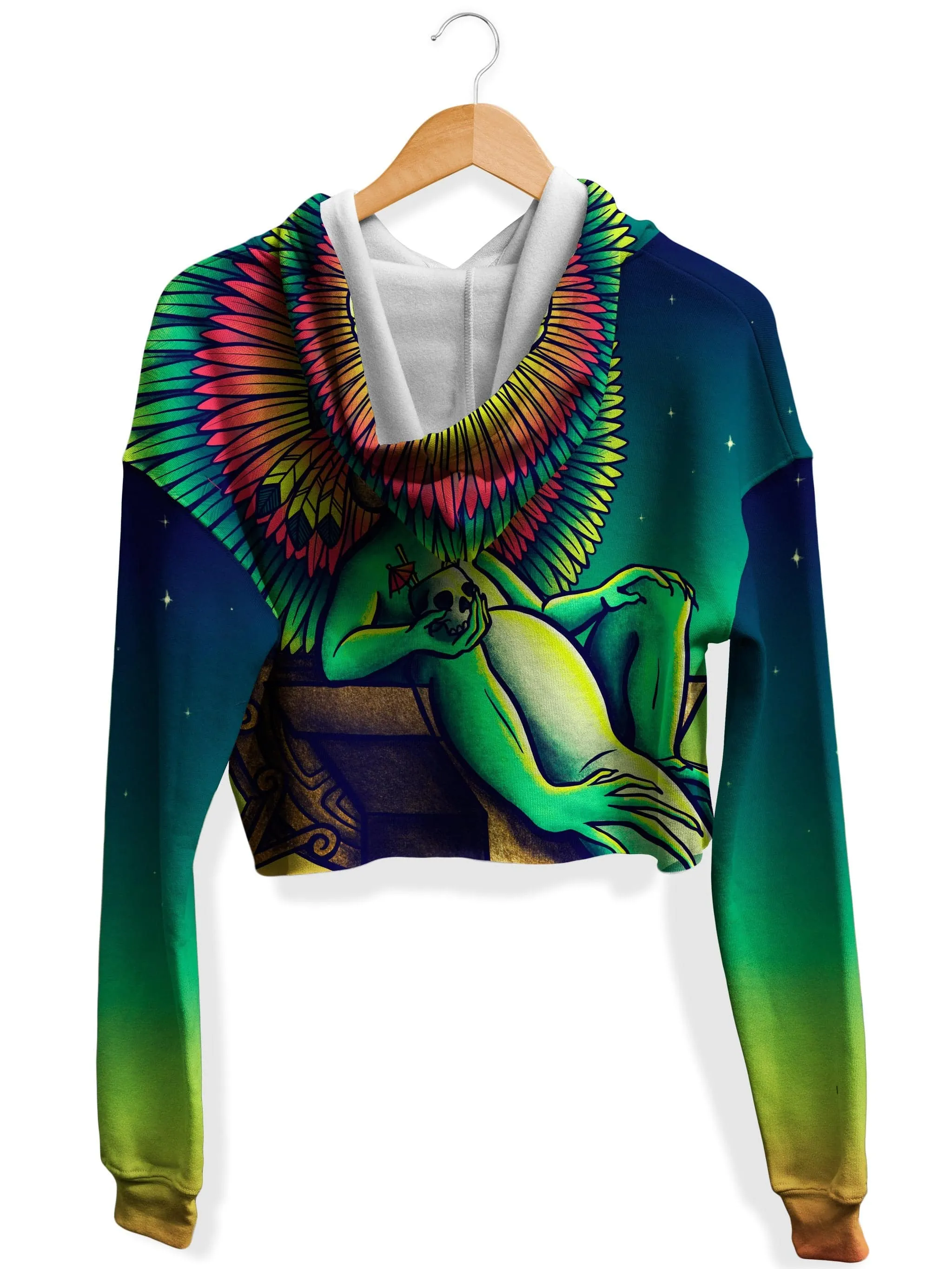 Iguana King Fleece Crop Hoodie (Clearance)