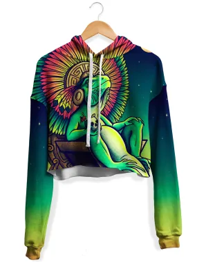 Iguana King Fleece Crop Hoodie (Clearance)