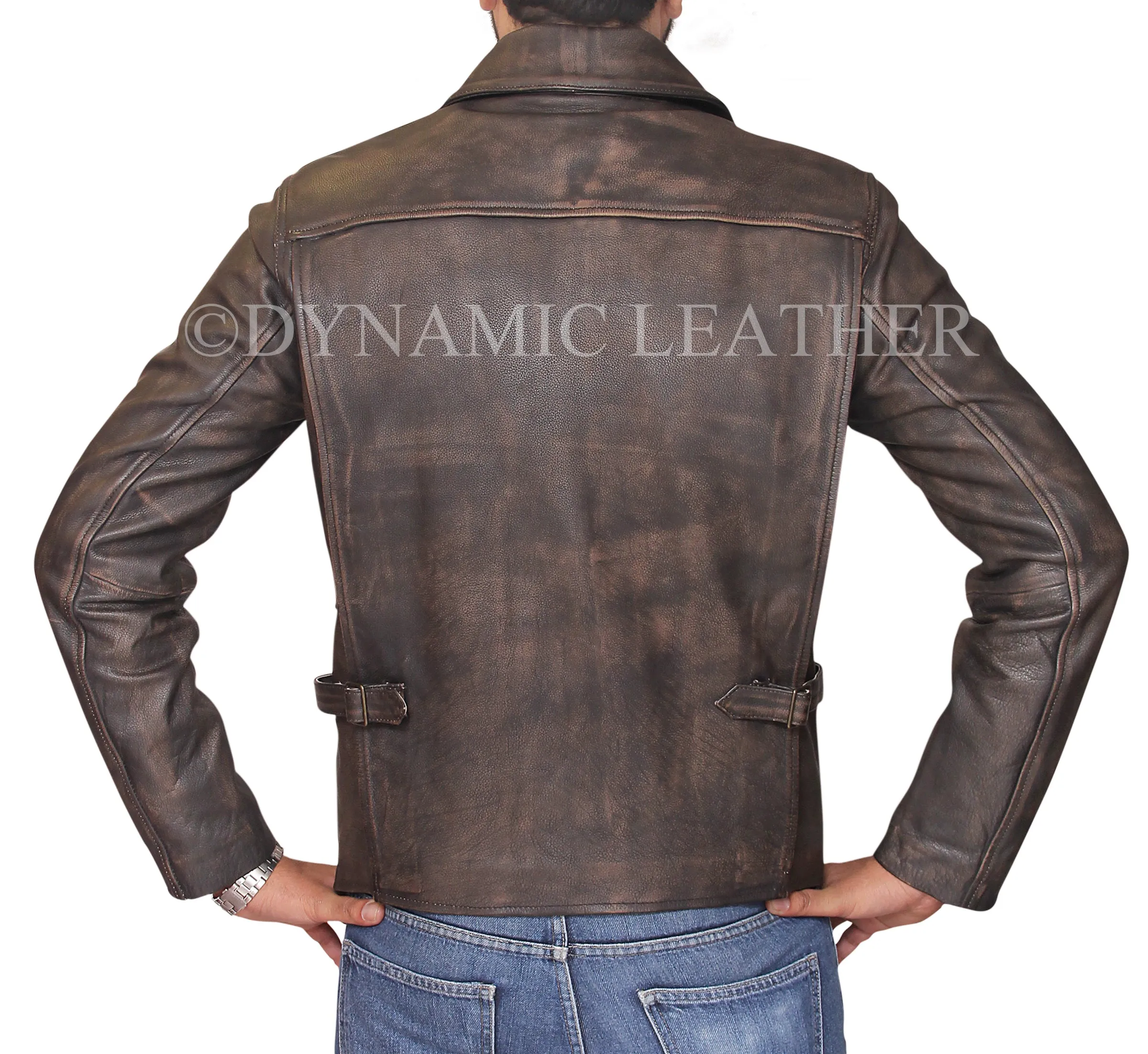 Indiana Jones Distressed Brown Genuine Cow Hide Skin Leather Jacket