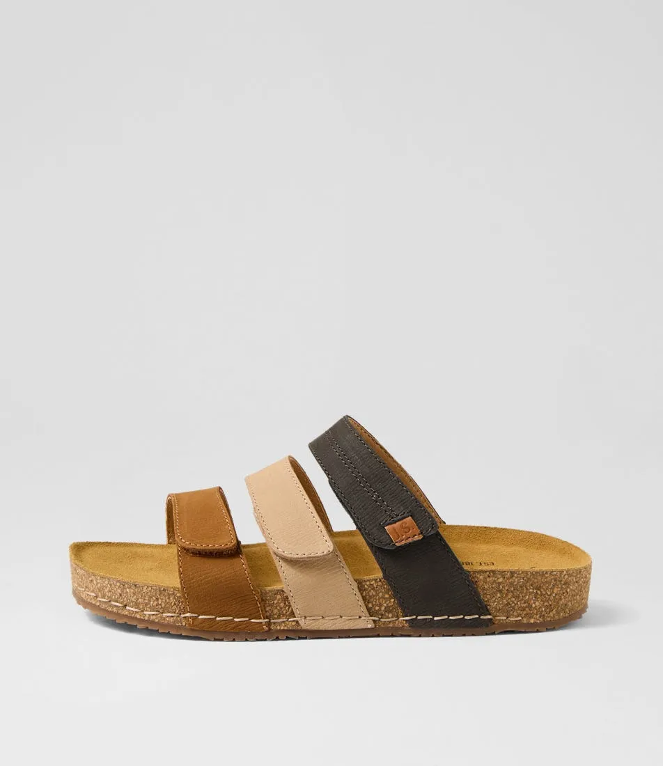 JOSEF SEIBEL Hannah 3 Chestnut Multi Leather Sandals