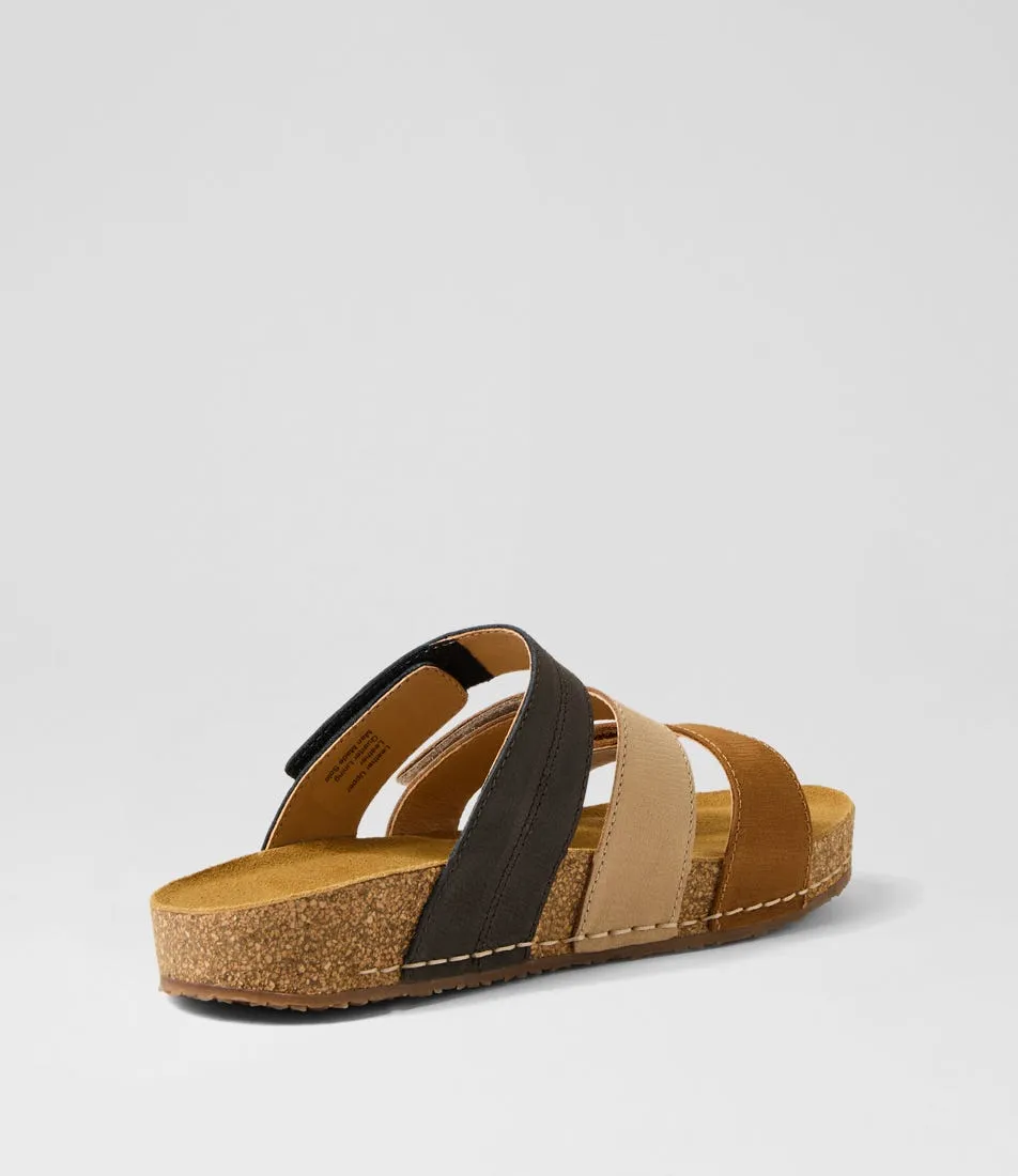 JOSEF SEIBEL Hannah 3 Chestnut Multi Leather Sandals