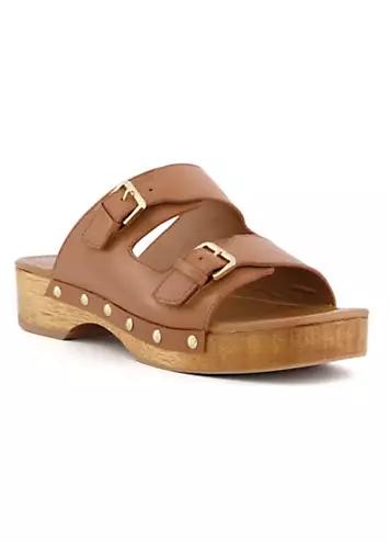 Juniper Leather Clog Sandals by Dune London | Look Again