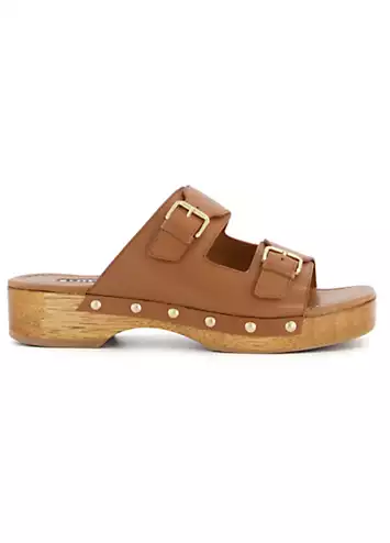 Juniper Leather Clog Sandals by Dune London | Look Again