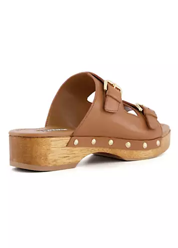 Juniper Leather Clog Sandals by Dune London | Look Again