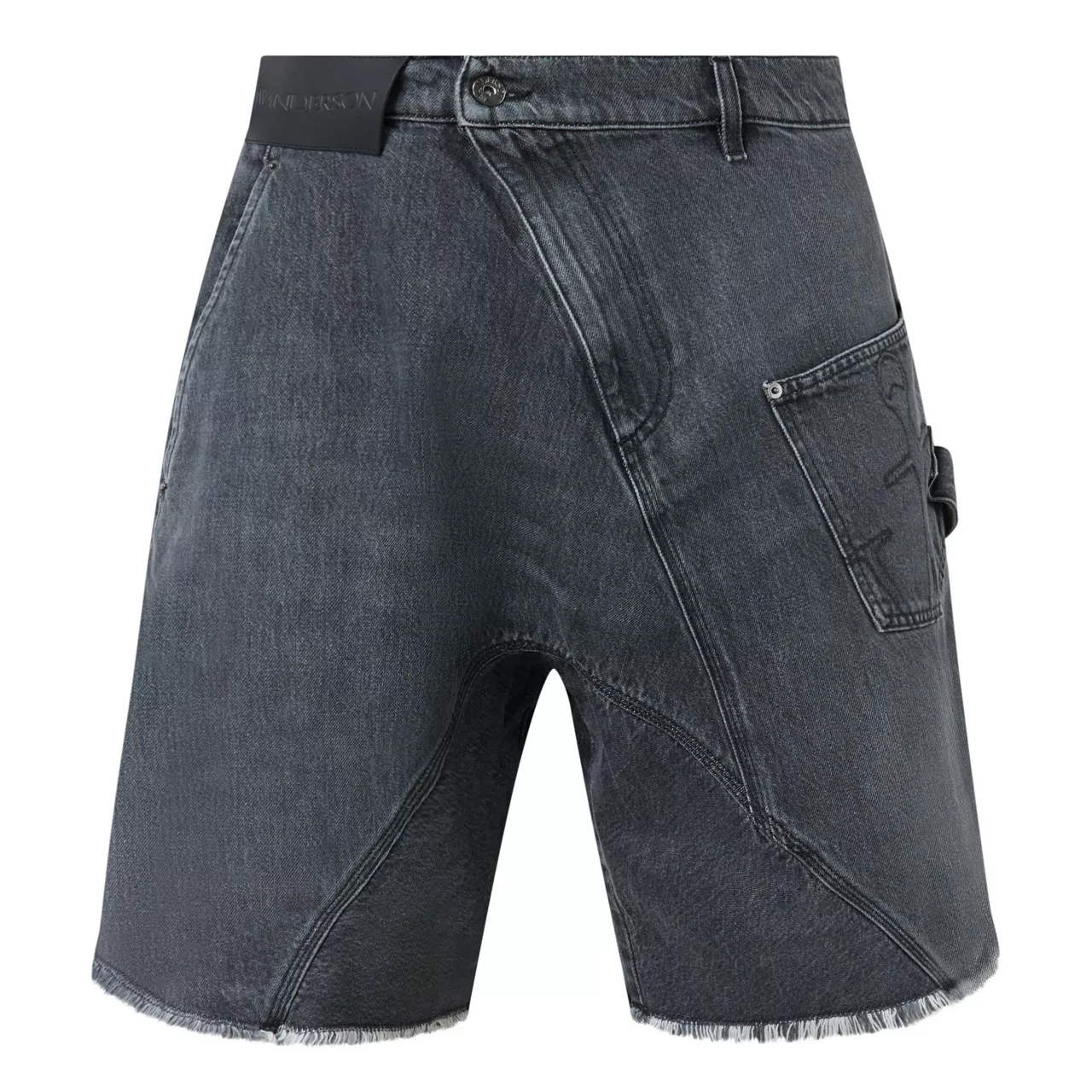 JW ANDERSON Twisted Workwear Denim Shorts - Grey