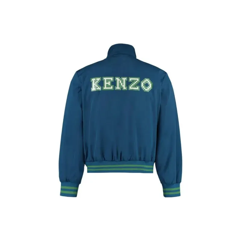     Kenzo By Nigo   Printed Lettering Stand Collar Zip-up Jacket