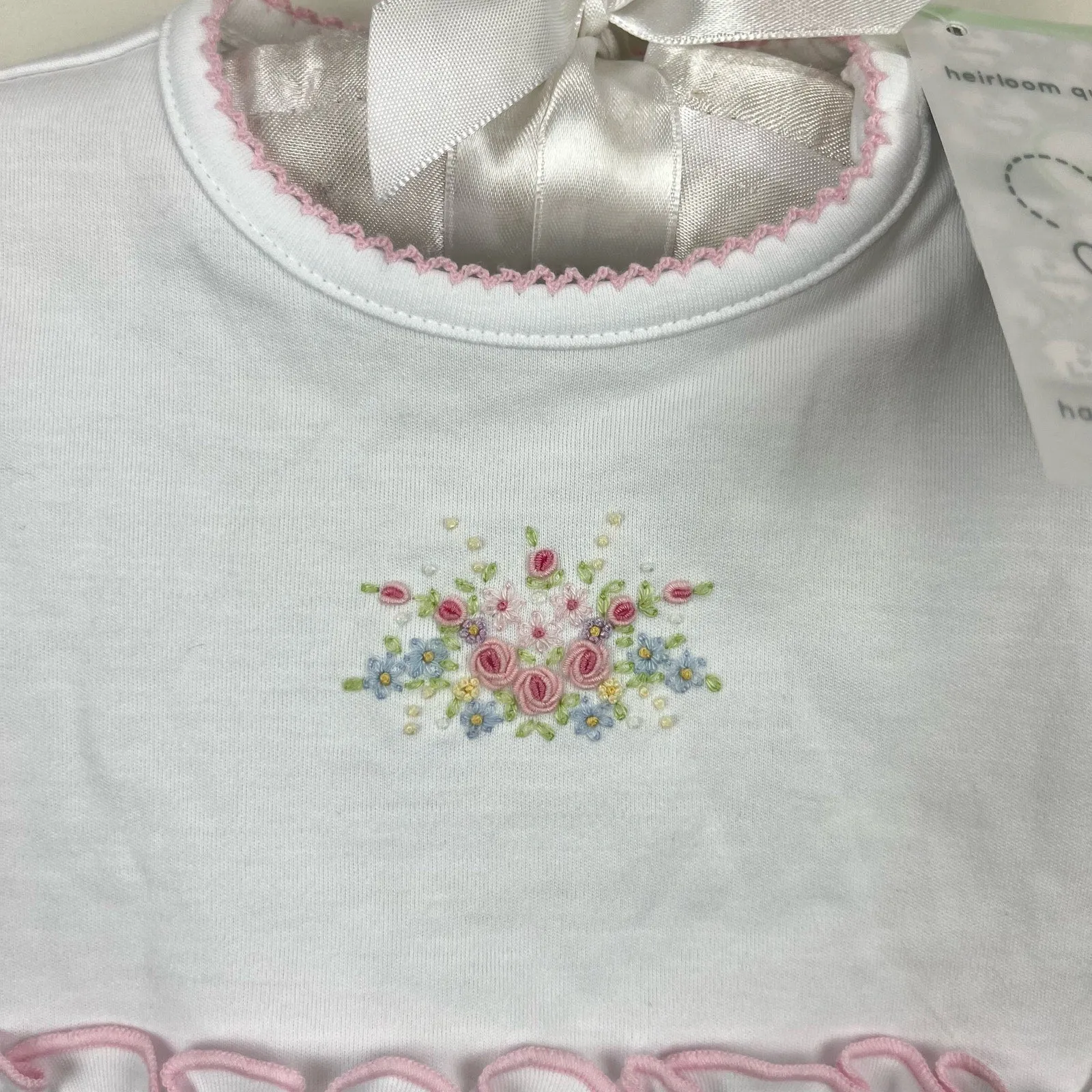 Kissy Kissy Premier Hand Embroidered Floral Fantasy Bubble Romper 3-6 Months NWT