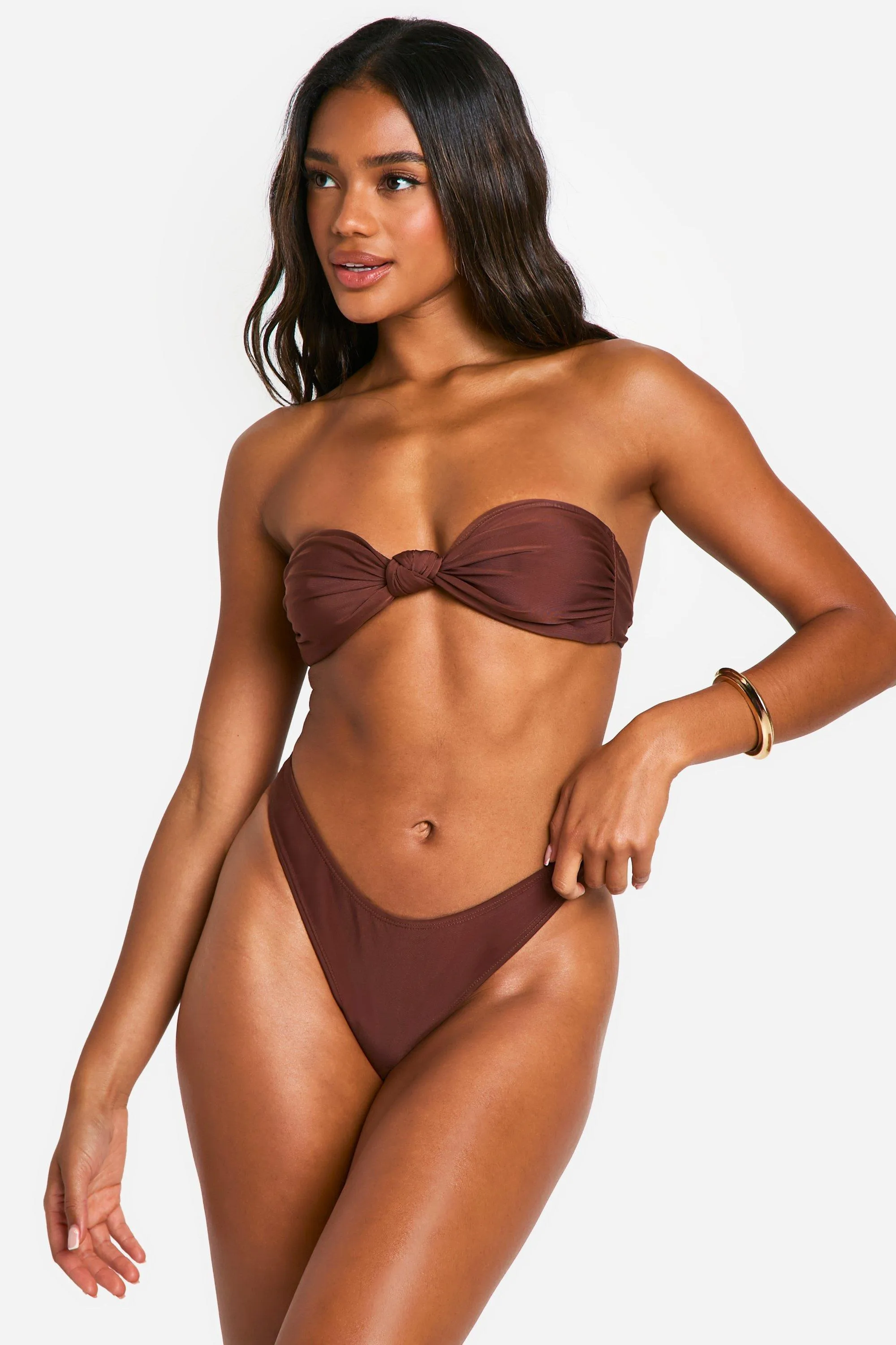 Knotted Bandeau Bikini Set