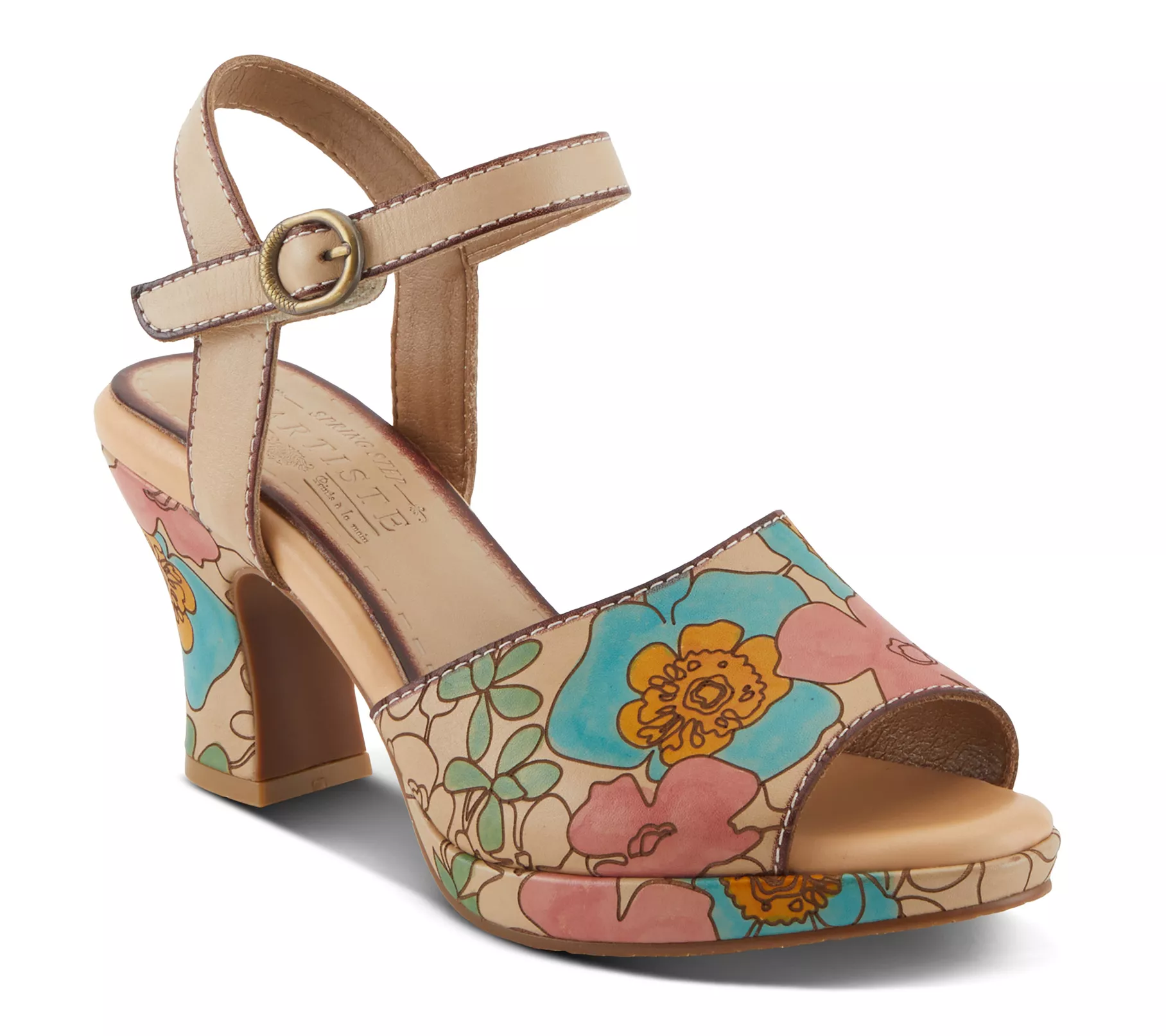 L'Artiste by Spring Step Leather Heeled Sandals- Camryn