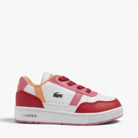 Lacoste Infant Girls T-Clip Trainers White/Pink