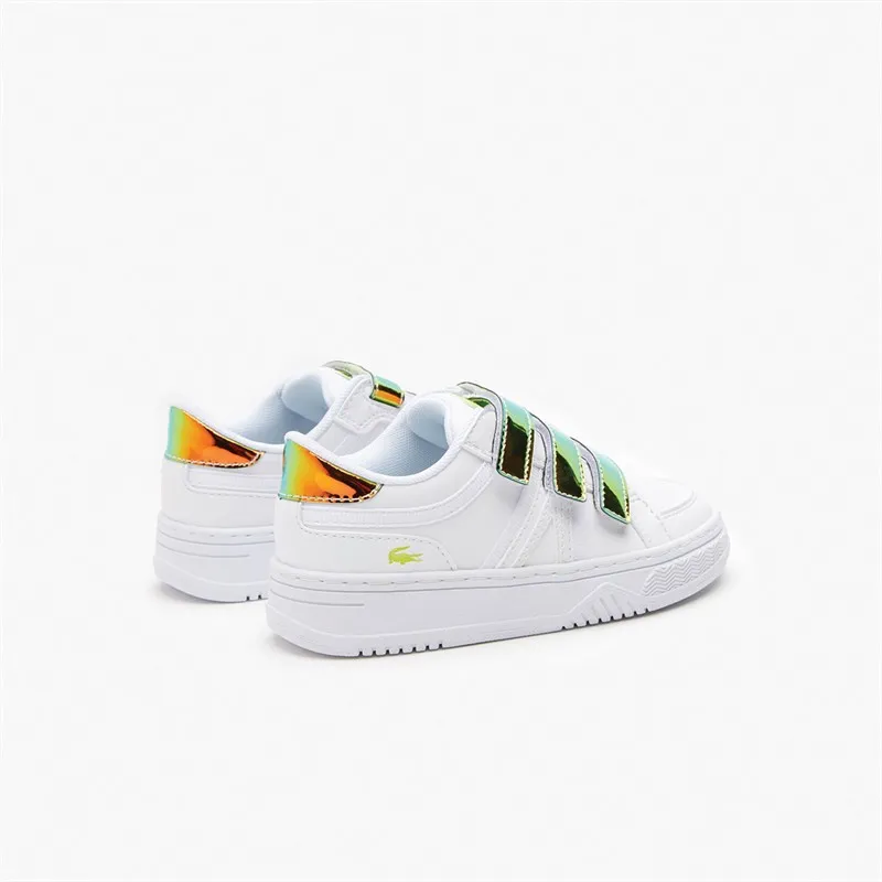 Lacoste Junior L001 Strap Trainers White/Yellow