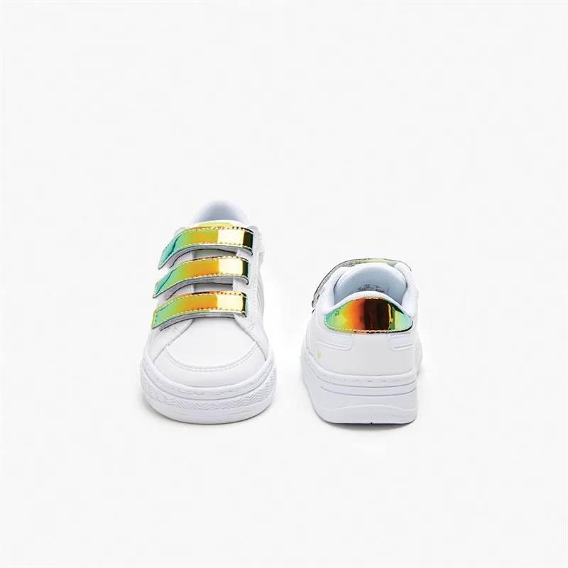 Lacoste Junior L001 Strap Trainers White/Yellow