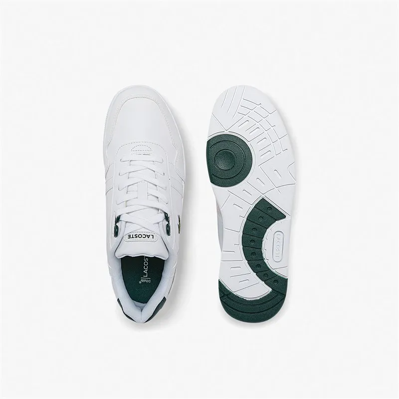 Lacoste Junior T-Clip Trainers White/Dark Green