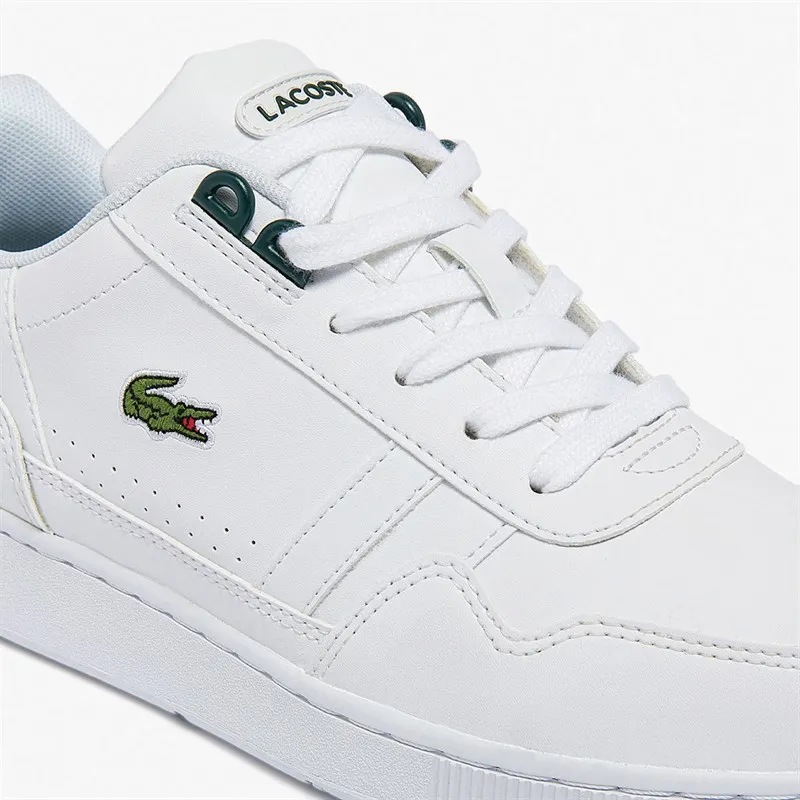 Lacoste Junior T-Clip Trainers White/Dark Green