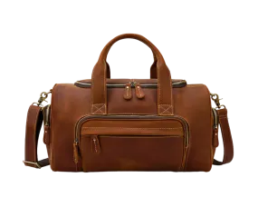 Leather Duffle Bag with Pockets - Horizon Leathers