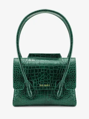 leather handbag for woman dark green - Colette S Alligator Malachite | PAUL MARIUS