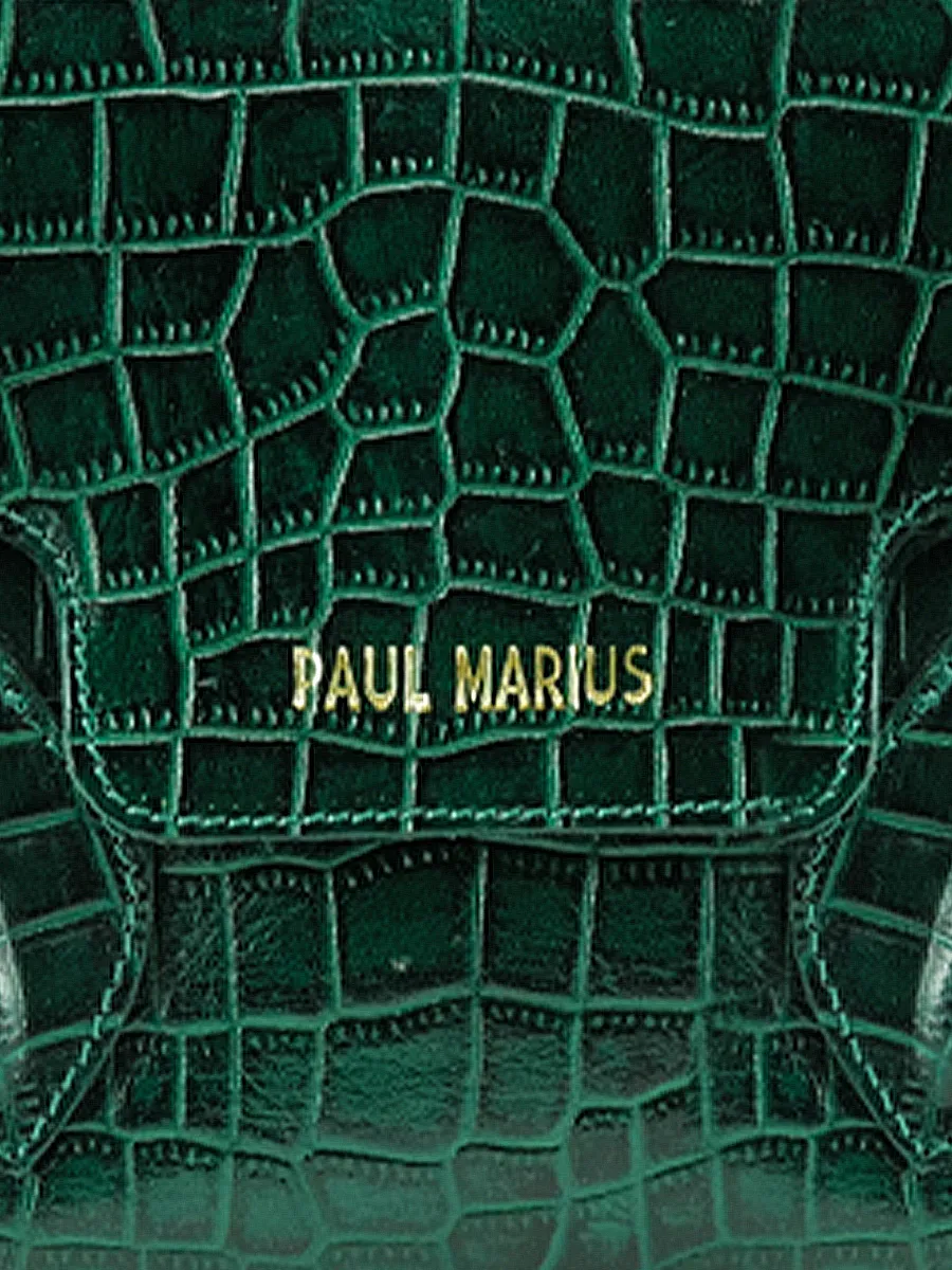 leather handbag for woman dark green - Colette S Alligator Malachite | PAUL MARIUS