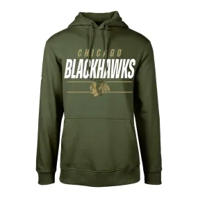 Lids Youth Levelwear Olive Chicago Blackhawks Podium Fleece Pullover Hoodie