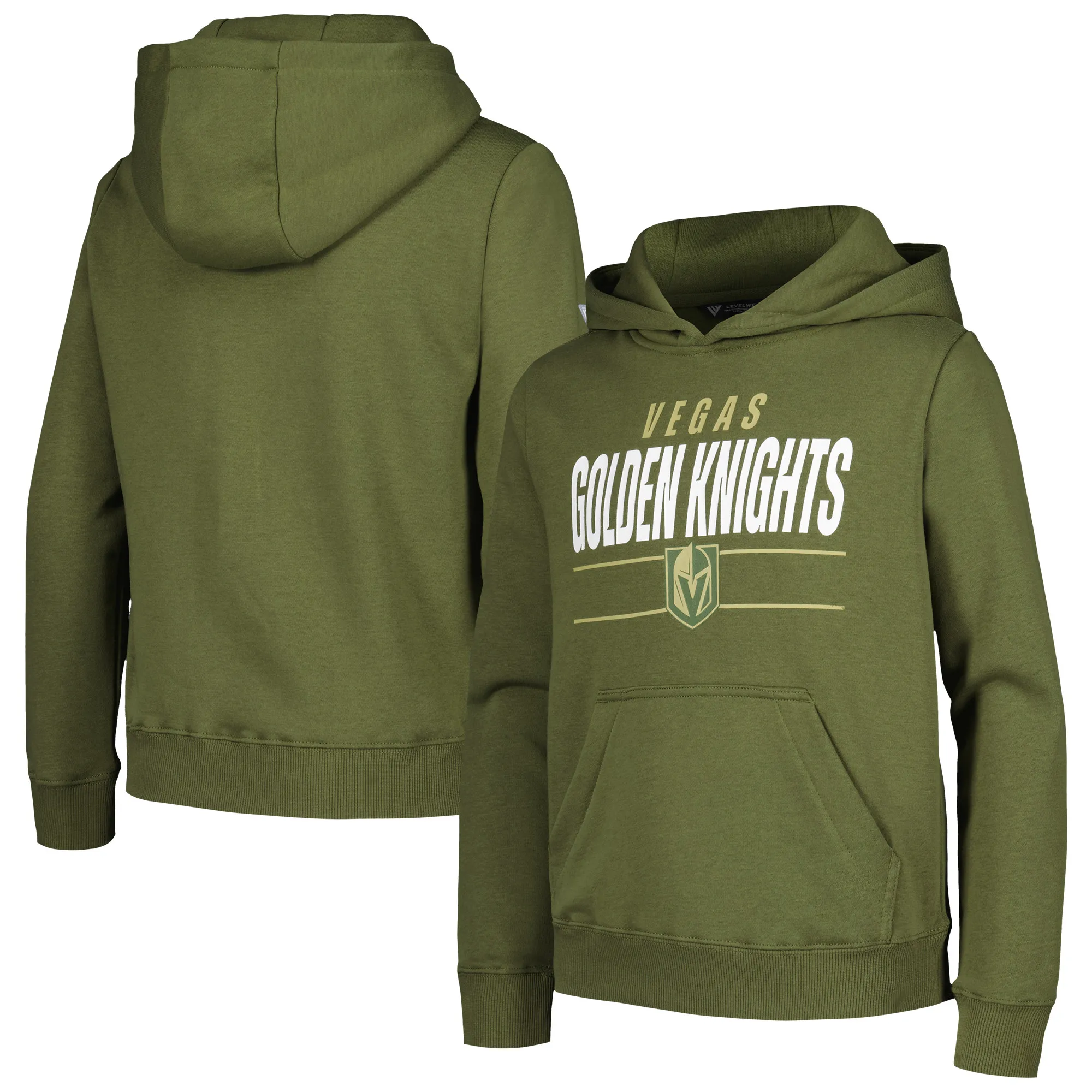 Lids Youth Levelwear Olive Vegas Golden Knights Podium Fleece Pullover Hoodie