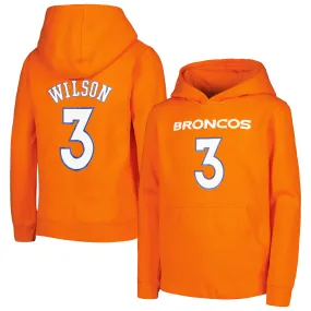 Lids Youth Russell Wilson Orange Denver Broncos Mainliner Player Name & Number Pullover Hoodie