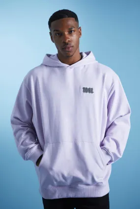 Lil Tjay Oversized Loopback Metal Badge Hoodie | boohooMAN UK