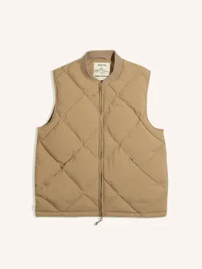 Linton Padded Vest In Sand Recycled Nylon