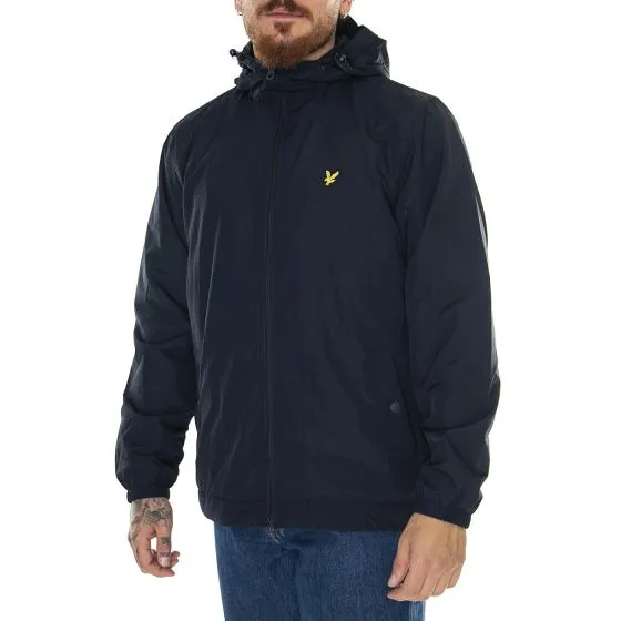 Lyle & Scott Zip Through Hooded Jacket Flee Dark Navy