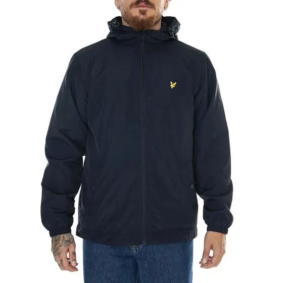 Lyle & Scott Zip Through Hooded Jacket Flee Dark Navy