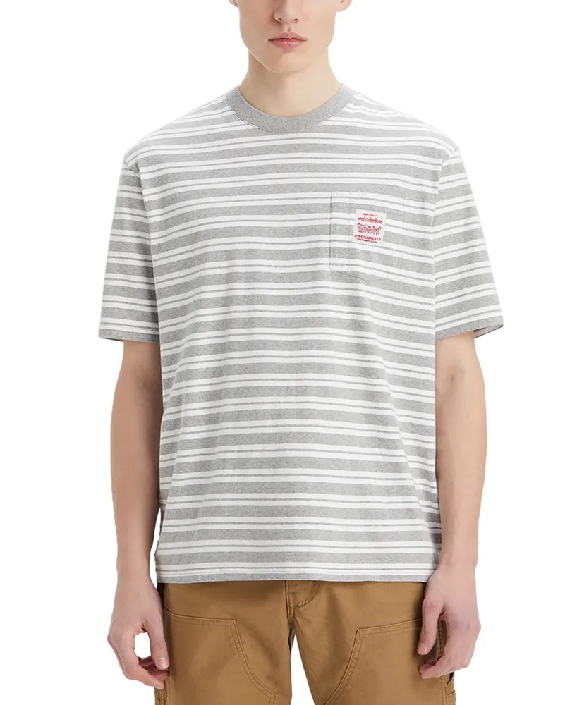 Macy's Levi's Men's Workwear Relaxed-Fit Stripe Pocket T-Shirt, Created for Macy's