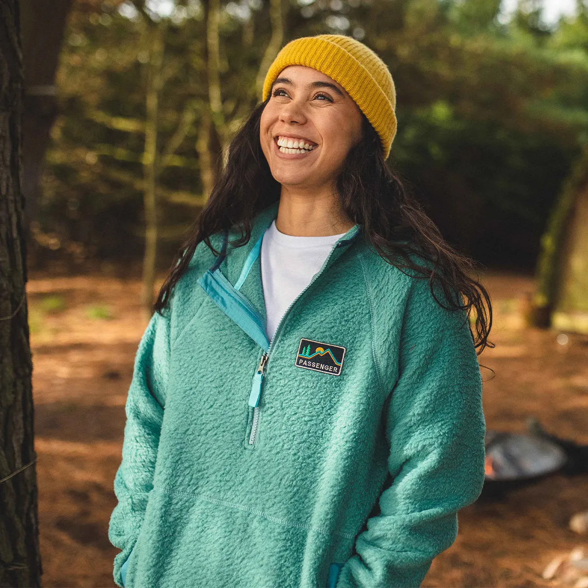 Maine Hooded Recycled Sherpa Fleece - Ocean Green