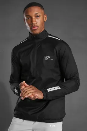 Man Active Translucent 1/2 Zip Running Jacket | boohooMAN UK