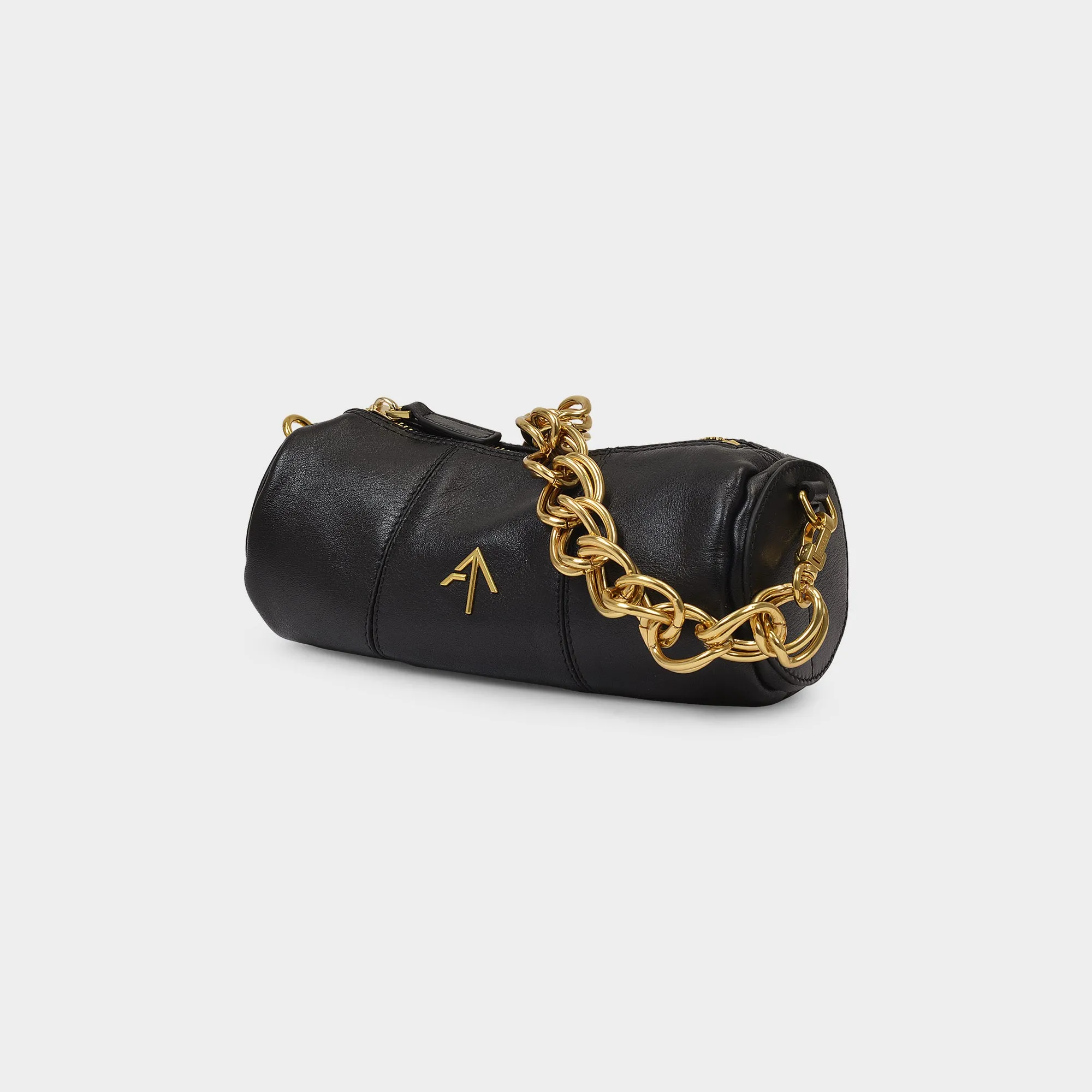 Manu Atelier  Xx Mini Cylinder Hobo Bag - Manu Atelier - Black - Leather