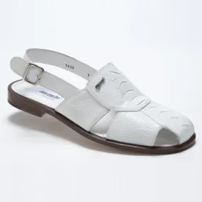 Mauri 1655 Salt Ostrich Leg Sandals White (Special Order)