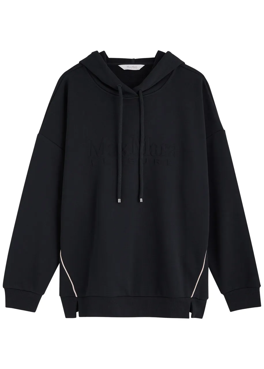 MAX MARA LEISURE Flipper logo-embossed hooded cotton-blend sweatshirt  -                         -                     -        