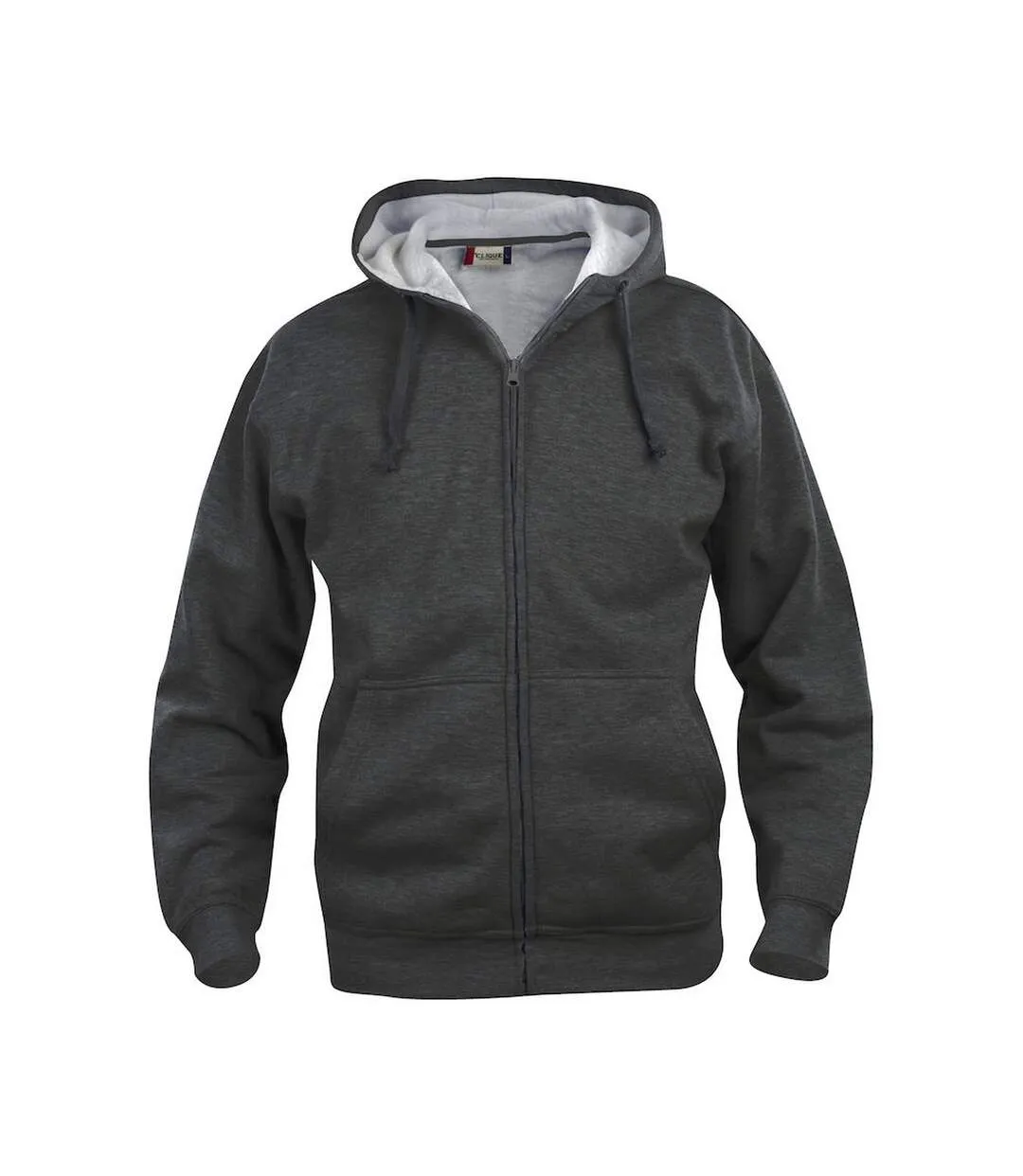 Mens basic full zip hoodie anthracite grey melange Clique