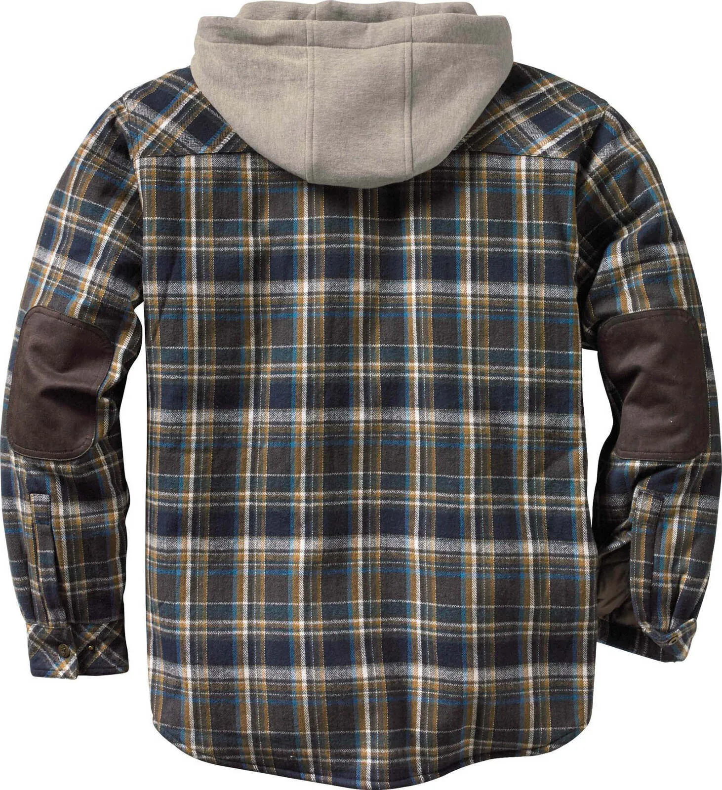 Men's Camp Night Berber Lined Hooded Flannel Shirt Jacket