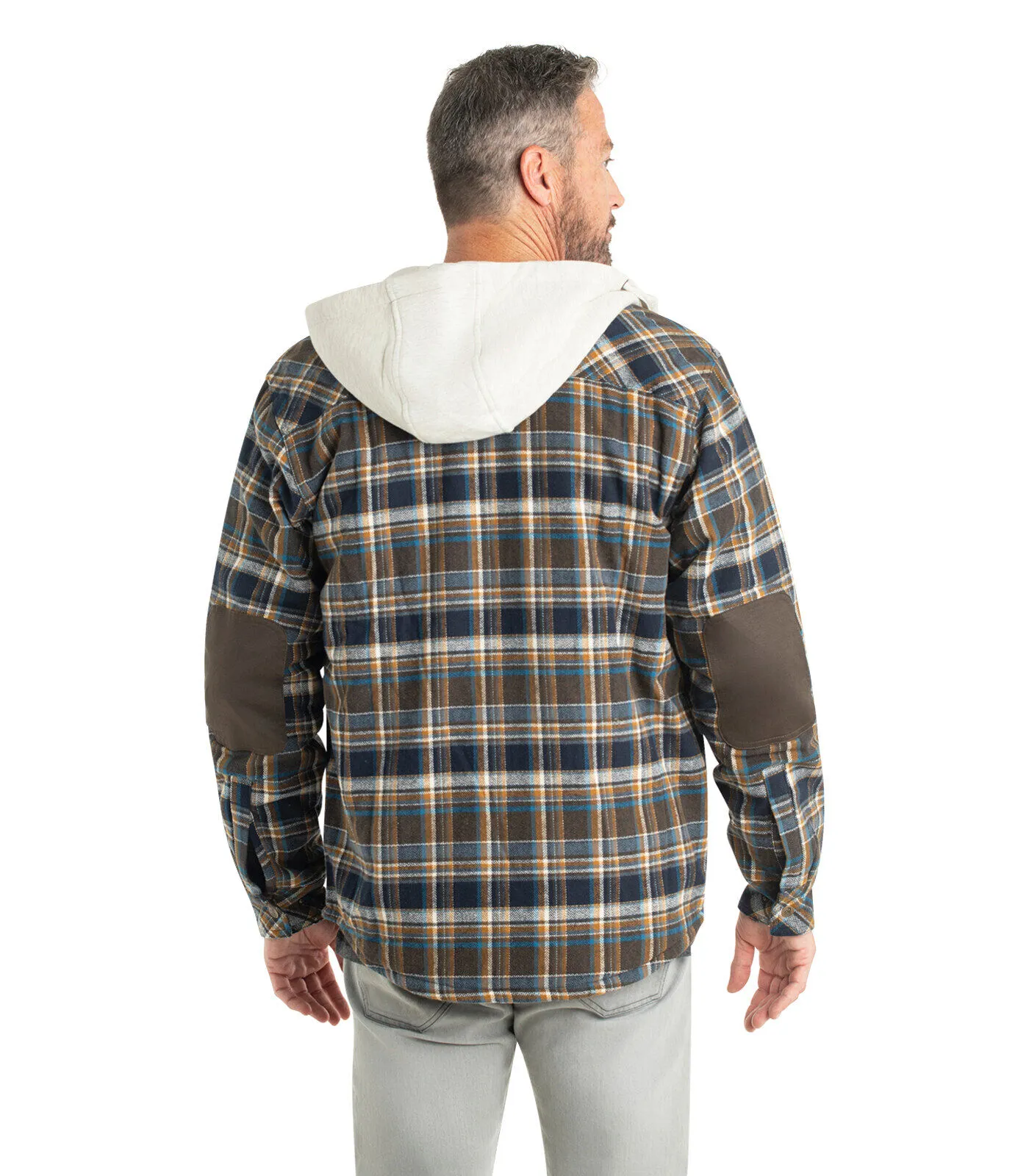 Men's Camp Night Berber Lined Hooded Flannel Shirt Jacket