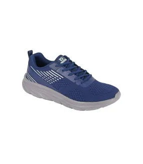 Mens contrast detail lace up trainers navy blue Rdek