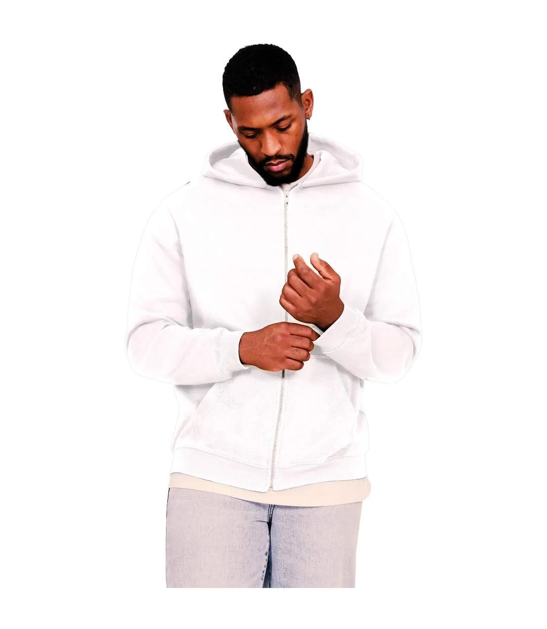 Mens core ringspun cotton full zip hoodie white Casual Classics