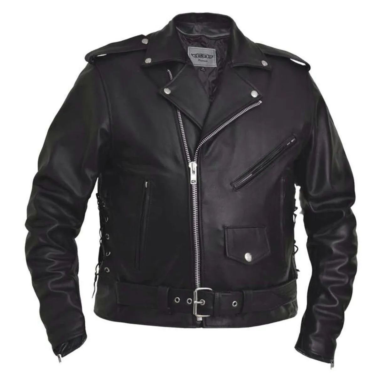 Men's leather biker jacket UNIK - 12.00  -  Metal-shop