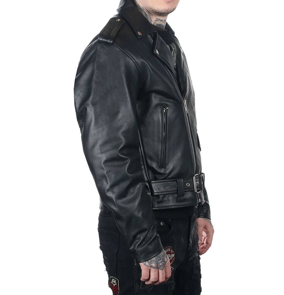 Men's leather biker jacket UNIK - 12.00  -  Metal-shop