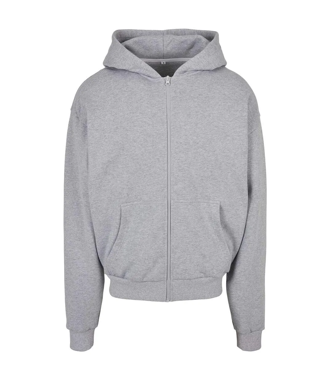 Mens ultra heavyweight full zip hoodie heather grey Build Your Brand