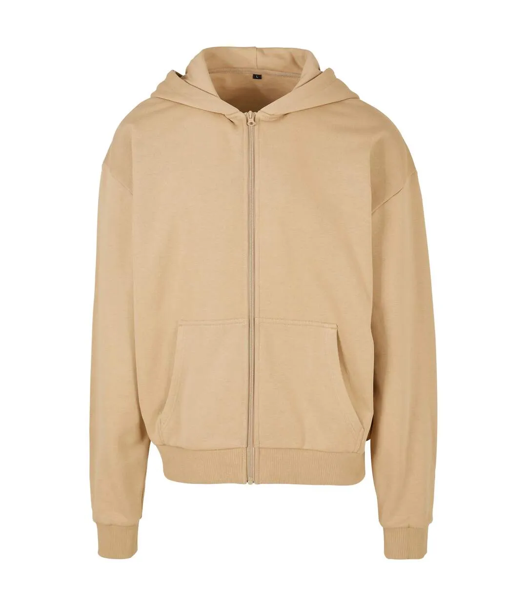 Mens ultra heavyweight full zip hoodie union beige Build Your Brand