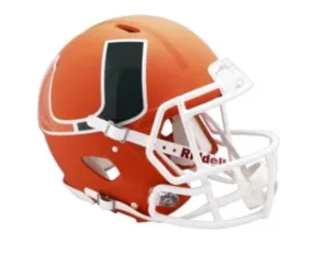 Miami Hurricanes AMP Alternate Riddell Speed Mini Helmet - Orange