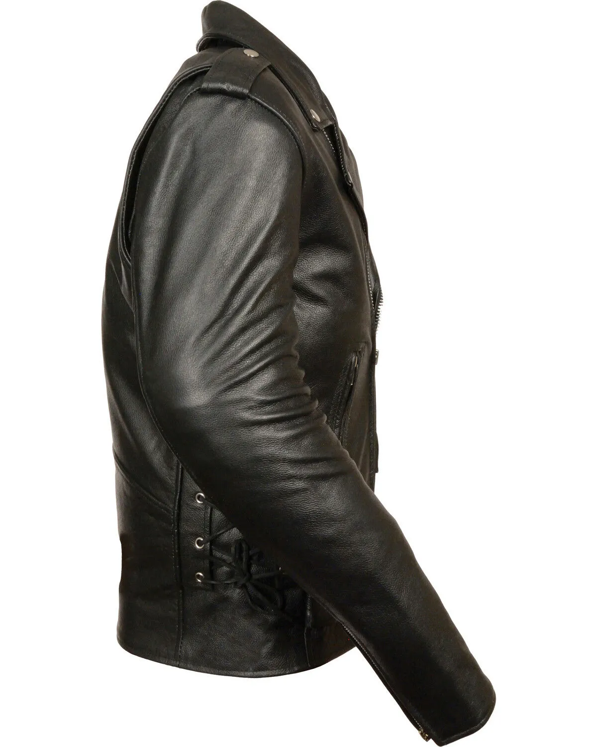 Milwaukee Leather Men's Classic Side Lace Police Style Motorcycle Jacket - Tall - 3XT